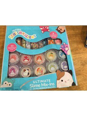 Squishmallows Ultimate Slime Mix-Ins Set w/10 Ready-Made Slimes & 8 Rainbow Mix